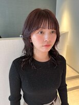 アム(amu)&nbsp;ドライパーマ/コテ巻き風パーマ/ラベンダーブラウン/フルバング