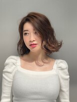 オーストヘアジジ(Aust hair Gigi)&nbsp;オリーブカラーハイライトカラー　kiyo