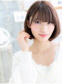 ★ツヤ髪ビターショコラ小顔前下がりミニボブ20代30代40代★8