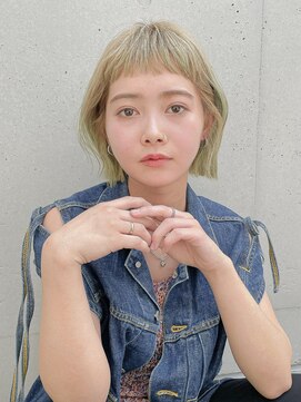 ルル 表参道(lulu.) 外ハネボブ 切りっぱなしボブ オン眉 ミニボブ【Riku】