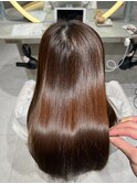 ★グレージュカラー斜めバングデザインカラーシルキー ベージュ