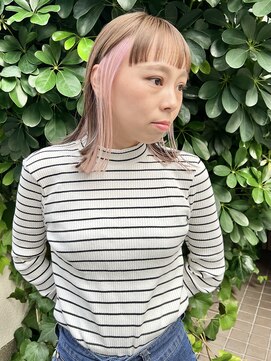 チュダック(ChuDuck) 韓国風《インナーピンク》ハイトーン/ケアブリーチ/ダブルカラー