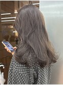 ブリーチなし　透明感グレージュ　暗染め履歴有り/momoka