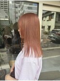 【ADORE 横浜】コーラルピンクベージュ×切りっぱなしミディアム