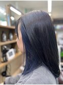 インナーカラー♪ブラック×ブルー
