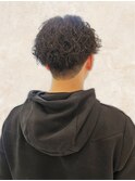 20代30代ツイストスパイラルパーマツーブロック黒髪暗髪