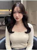 韓国レイヤーカット/くびれ巻き/前髪顔周り/セミディ[門前仲町]