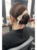 個性派お団子三つ編みアレンジ