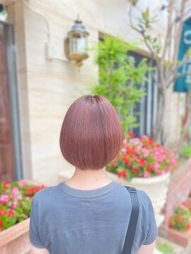 ピュア ポイント 和光店(PURE POINT) ピンクベージュ／ショートボブ／ダブルカラー