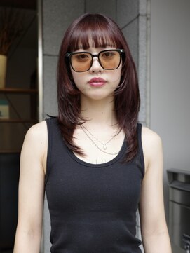 ネロ ヘアサロン 渋谷(NERO HAIR SALON) チェリーレッドカラー×レイヤーロング【倉畑果歩】