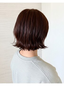 ヘアメイク アリエス 富谷店(HAIR MAKE aries) 暗め暖色カラーでツヤ感UP！切りっぱなし外ハネボブ