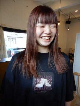 デンヘアデザイン(DEN hair design) ピンクとブラウンとワイドバンク