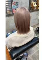 クレエ ヘアー デザイン(creer hair design)&nbsp;20代30代40代大人可愛い艶感ミルクティーベージュストレートロブ