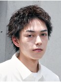 渋谷スパイキーパーマメンズカットルーズスパイキーショート入学