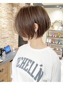 40代50代60代小顔前下がりショートボブ白髪ぼかし【伊波】★