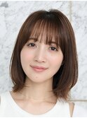 表参道白髪ぼかしハイライトミディアムボブアッシュグレー40代