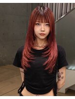 アンブル リュクス 池袋(amble luxe)&nbsp;ワインレッド×韓国風レイヤーロング