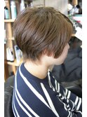 小顔ショート×艶感ピンクアッシュ
