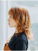 ウルフ外ハネセミロング/ふんわりカール