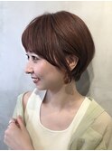大人カワイイ☆小顔丸みショート/オレンジベージュ【渡辺まみ】