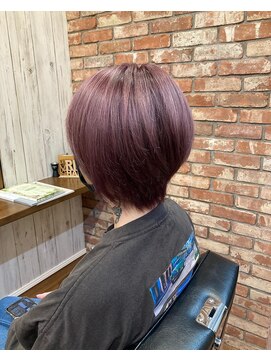 ライズヘアー(RISE HAIR) ショートボブ＋スモーキーピンク