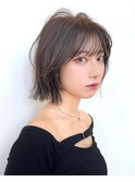 【修】20代30代40代◎透明感カラー×韓国切りぱなしボブ