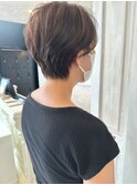 福山市美容室caary人気/襟足すっきりショート/ひし形くびれヘア
