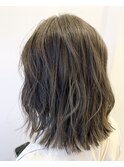 ［-tre-］カーキグレージュ×波巻きボブ
