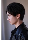 【soy-kufu】MEN'S HAIR束感アッシュブラックマッシュパーマ