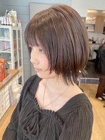 シータ 大山(THETA)&nbsp;ナチュラルウルフカットブラウンカラーショートボブ