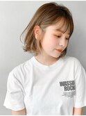 イヤリングカラー　ボブ　大人かわいい　フェザーバング