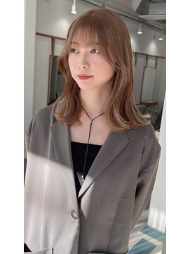 クテン(KUTEN) ミルクティーベージュ 外ハネボブ  ブリーチカラー くびれヘア