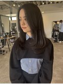 大人可愛いレイヤーカットブルーブラック