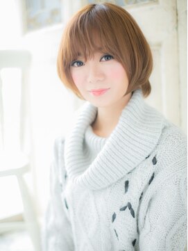 モッズヘア 福岡天神店 mod’s 天神/アプリコットオレンジ似合わせカット丸みショート