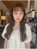 波巻きスタイリングロングヘア