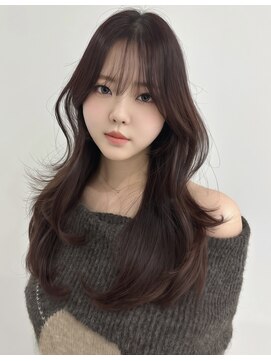 20代韓国レイヤーチェリーレッド透明感カラー