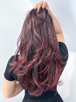 シオン(shion)&nbsp;ロング顔周りレイヤー韓国ヘアダブルカラー_ba573411