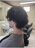 スパイラルパーマ × ミディアムマッシュ