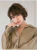 根元ふんわり/大人ショートボブ/前髪あり