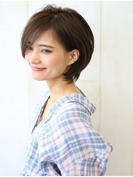 サンド 銀座(sand) 大人かわいいエアリーグレージュひし形シルエット小顔耳かけボブ