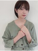 【owls】大人可愛い透け感グレージュ小顔耳かけショートボブ
