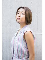 ピズム(PISM) 切りっぱなし前髪センターパートボブ/ショコラベージュ