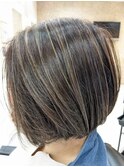 白髪ぼかしハイライト　ショート