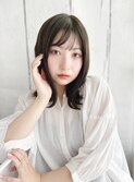 20代30代40代 髪質改善×黒髪外ハネ×シースルーバング#944