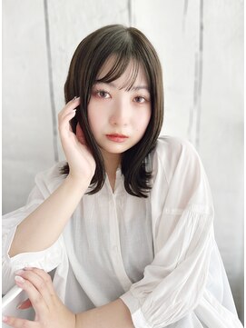 トレス プラス エヌ(TRESS+n) 20代30代40代 髪質改善×黒髪外ハネ×シースルーバング#944