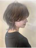 大人ネオウルフくびレイヤーミディアムウルフ　ウルフカット