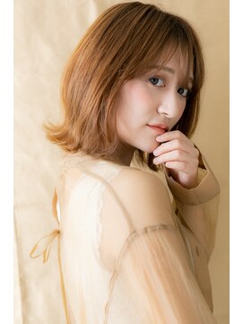 モッズヘア 越谷(mod's hair) アプリコットオレンジウルフカット小顔ボブルフ311X越谷20代30代