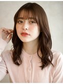 デジタルパーマミディアムワイドバングニュアンス似合わせカット
