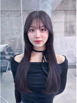 フィヴェント(Fivent) 黒髪韓国小顔レイヤーイメチェン暗めオリーブグレークラゲヘアー