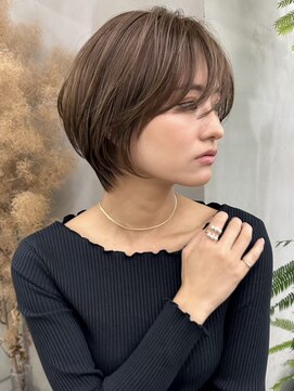 ギークス(GEEKS) 【GEEKS渋谷】チャコールグレー/ハイライト/秋ヘア/ショートボブ